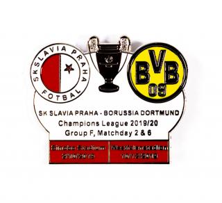 Odznak - UEFA Champions league, Group F 2019/20, Slavia v. Dortmund  WHI/RED/RED