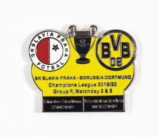 Odznak - UEFA Champions league, Group F 2019/20, Slavia v. Dortmund  YEL/BLK/BLK