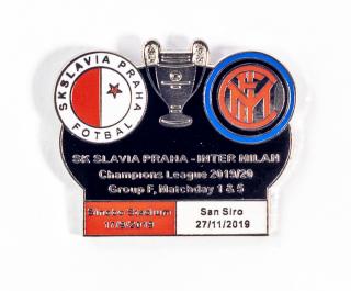 Odznak - UEFA Champions league, Group F 2019/20, Slavia v. Inter Milan  BLK/RED/WHI