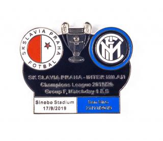 Odznak - UEFA Champions league, Group F 2019/20, Slavia v. Inter Milan  BLK/WHI/BLU