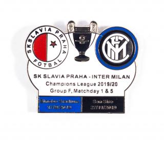 Odznak - UEFA Champions league, Group F 2019/20, Slavia v. Inter Milan  WHI/BLU/BLK