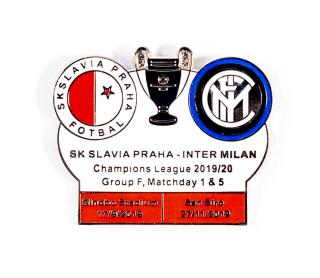 Odznak - UEFA Champions league, Group F 2019/20, Slavia v. Inter Milan  WHI/RED/RED