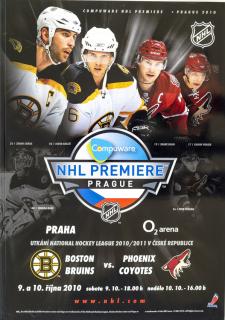 Official Program NHL Prague Premiere, Boston Bruins v. Phoenix Coyotes, 2010