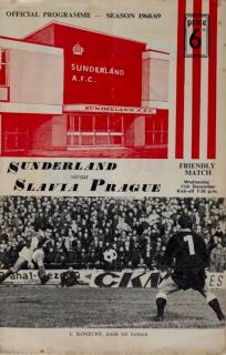 Official Programme Sunderland vs. Slavia Prague, 1968/1969