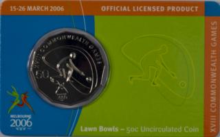Pamětní mince 5O C DOLLARS , Mabourne, Lawn Bowls, 2006