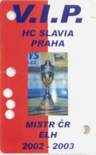 Permanentní vstupenka HC Slavia Praha, 2003/2004
