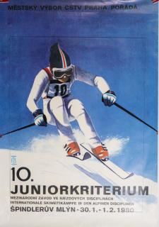 Plakát, 10 Juniorkriterium, alpské lyžování, Špindlerův mlýn, 1980