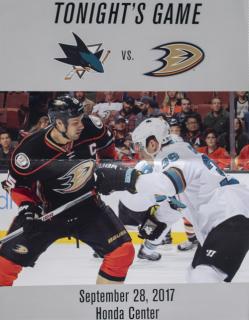 Plakát  NHL, San Jose vs. Anahaim Ducks, 2017