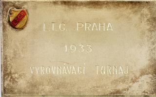 Plaketa tenis, III.cena Čtyřhra, LTC Praha, 1933