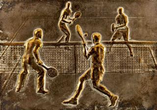 Plaketa tennis, Přebor SK Třeboň, čtyřhra, 1936