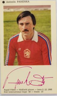 Podpisová karta,  Antonín Panenka, autogram