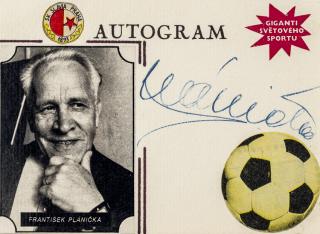 Podpisová karta -autogram - výstřižek, koláž, František Plánička
