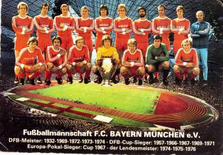 Pohlednice, F. C. Bayern Munchen , 1976