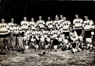 Pohlednice foto USA hokejové  mužstvo 1964, ZOH Innsbruck