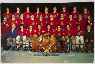 Pohlednice, hokej, Vítkovice, 1973, ořez