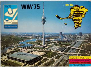 Pohlednice  - hokej, WM 1975, Munchen, autogramy