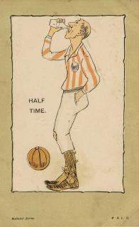 Pohlednice humor - fotbal - Half time, 1903