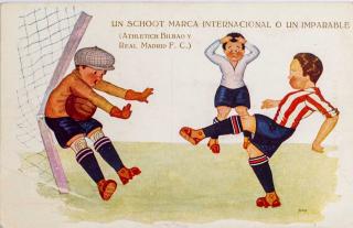 Pohlednice humor - Fotbal, Un Schoot Marca Internacional o Lin Imparable