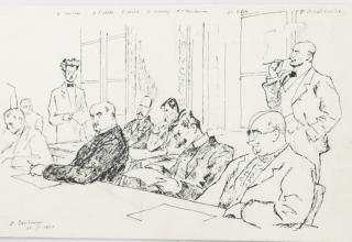 Pohlednice - momentka ze schůze VII. sletu, Ze schůze výboru, 1920