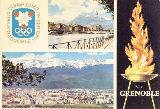 Pohlednice, pozdravy sportovců z  OH v Grenoble, 1968