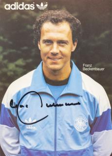 Pohlednice s autogramem Adidas, Franz Beckenbauer