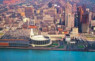 Pohlednice stadión Detroits Civic Center