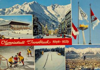 Pohlednice stadión, Olympiastadt Innsbruck. 1964-1976