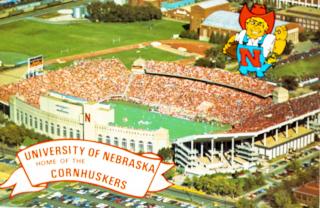 Pohlednice stadion, University of Nebraska, Cornhuskers