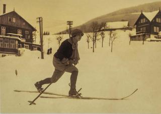 Pohlednice  - Zkouším telemark v Krkonoších