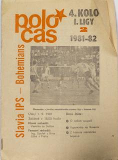 Poločas Slavia IPS vs. Bohemians Praha, 1981 82