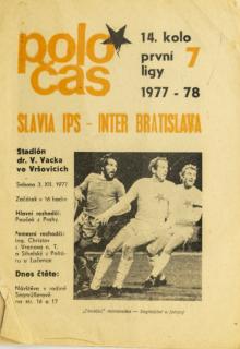 Poločas Slavia Praha IPS  vs. Inter Bratislava 1977 78