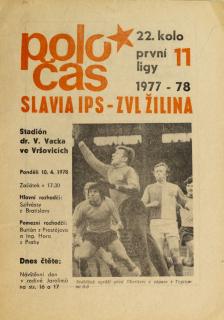 Poločas Slavia Praha  IPS- ZVL Žilina, 1977 78
