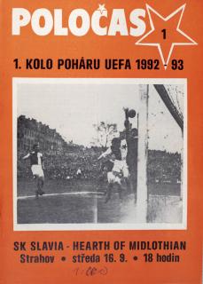 POLOČAS SLAVIA Praha vs. Hart of MIDLOTHIAN, 1992