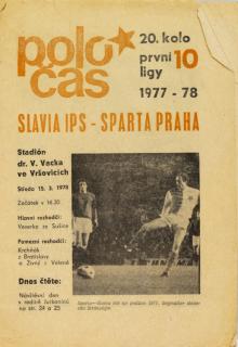 Poločas Slavia - Sparta, 1977-78