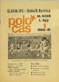 Poločas SLAVIA   vs. Bánská Bystrica 1980 81