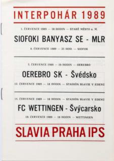 Poločas TJ Slavia  Praha IPS  Interpohár 1989