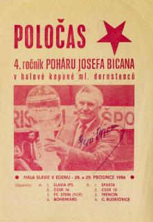 POLOČAS Zvláštní vydání, 4. ročník poháru Josefa Bicana,  Autogram, 1986