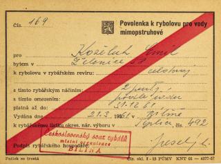 Povolenka k rybolovu na vody mimopstruhové, 1961