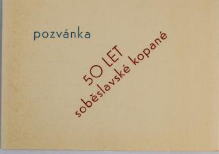 Pozvánka , 50. let soběslavské kopané, 1971