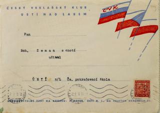 Pozvánka Českého veslařského klubu na XV. Karneval, 1938