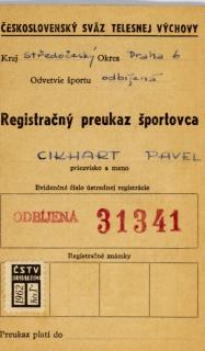 Preukaz registračný športovca, 1962