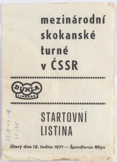 Program a akreditace, Skokanské turné, ČSSR, 1971