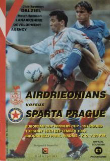 Program Airdrienonians vs. Sparta, 1992