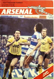 Program  Arsenal v. Nottingham Forest, 1983