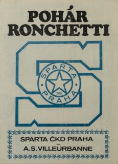 Program basket, pohár Ronchetti, Sparta Praha v. A.S. Villaeurbanne, 1984