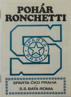 Program basket, pohár Ronchetti, Sparta Praha v. S.S. Bata Roma, 1984