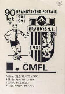 Program  Brandýs nad Labem v. Slavia Ml. Boleslav, 1992