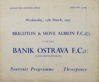 Program, Brighton, Hove Albion F.C. v. Banik Ostrava, 1957