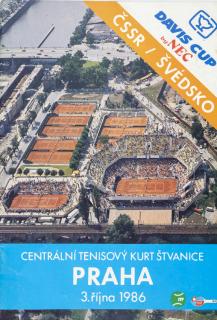 Program  ČSSR-Švédsko, Centrální tenisový dvorec Praha,  1986