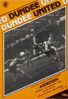 Program Dundee United vs. Aberdeen, 1983